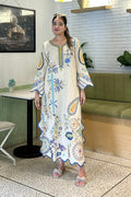 Pakistani 3 piece kurta set with embroidered sleeves, pants and matching dupatta