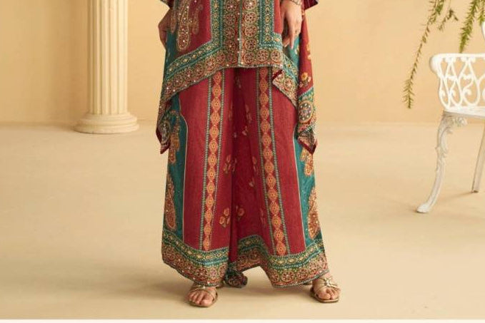 Crepe Silk Co-Ord Set with Digital Print for Wedding