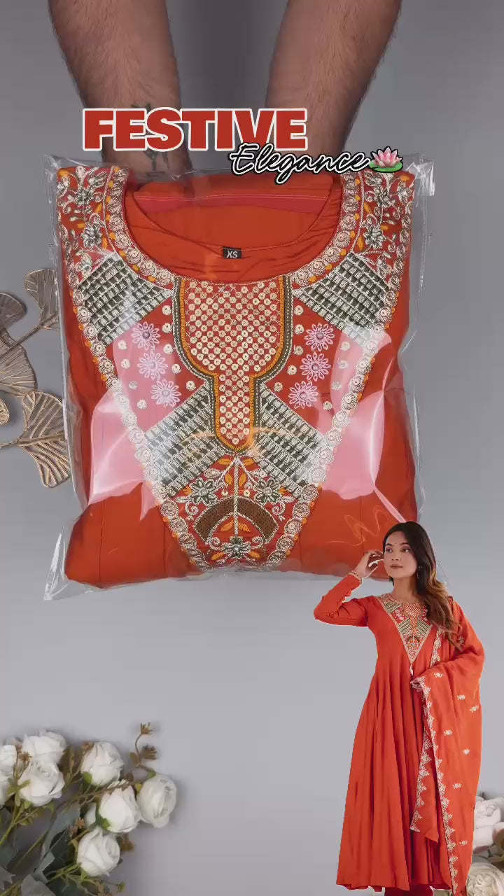 Video Reel for the Orange festive wear Suit